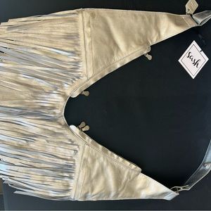 NWT Original Sash Bag, "Sterling", Leather, Full Fringe